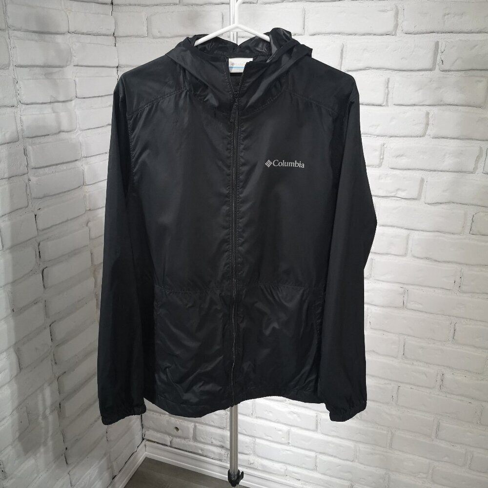 Columbia Ladies Size Small Black Lightweight Full Zip Hooded Jacket